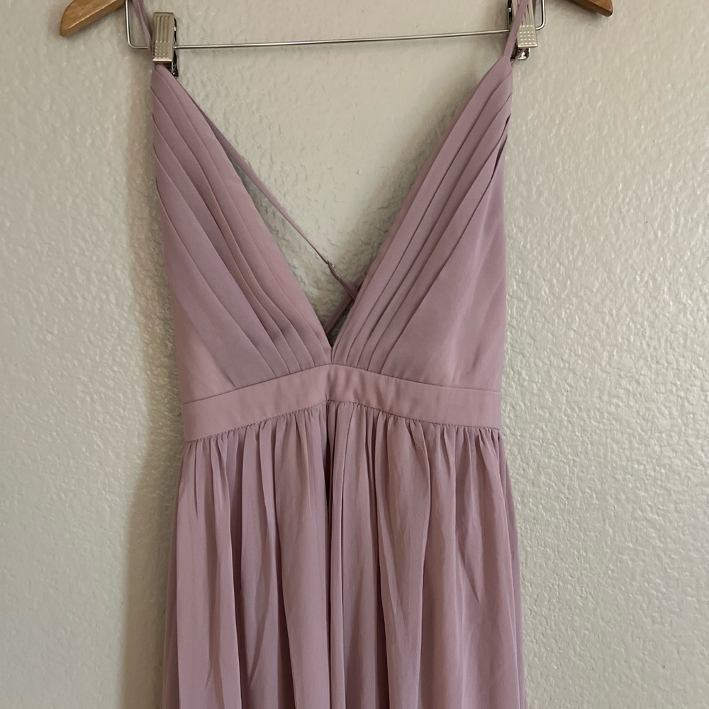 Ballroom Bliss Dusty Lilac Pleated Maxi Dress - Picture 4 of 8